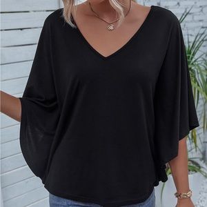 🩵 3 for $10 🩵 Batwing Dolman Black Short Sleeve Shirt